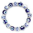 恶魔眼玻璃珠青花瓷手链 