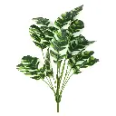 Simulation plant flower green white 18 head flower white banana leaf