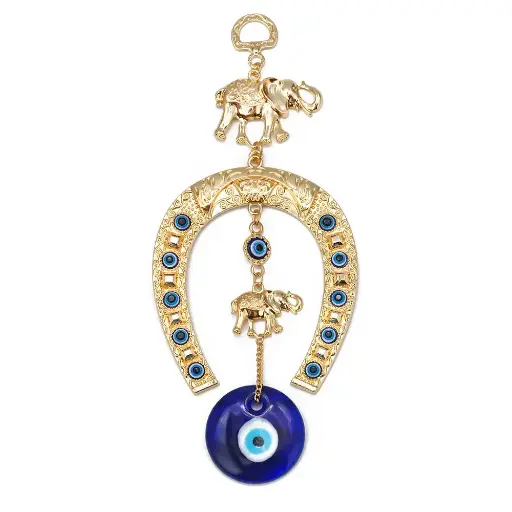 恶魔眼金色马蹄装饰挂件